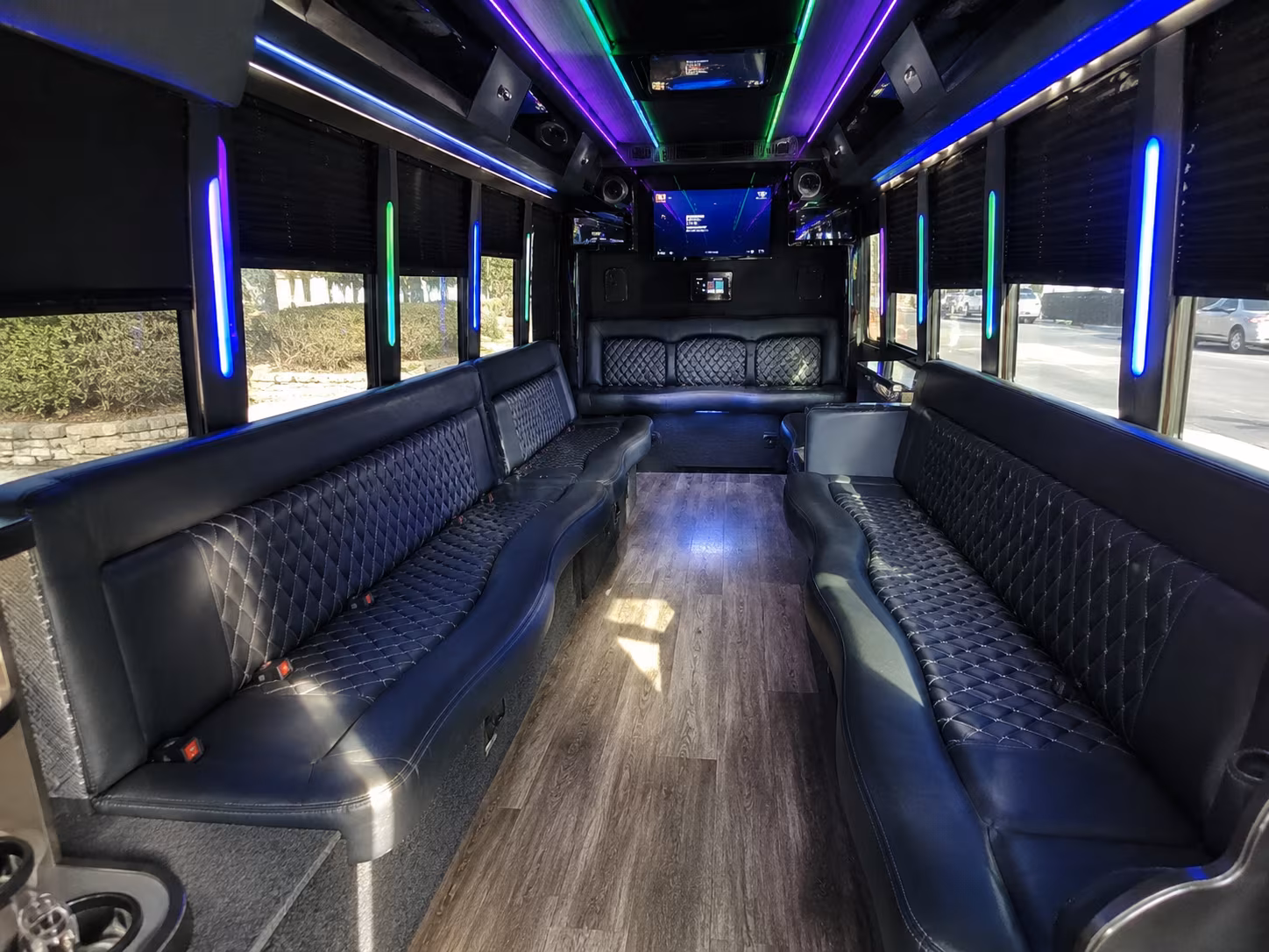 apple valley 15 passenger party bus interior