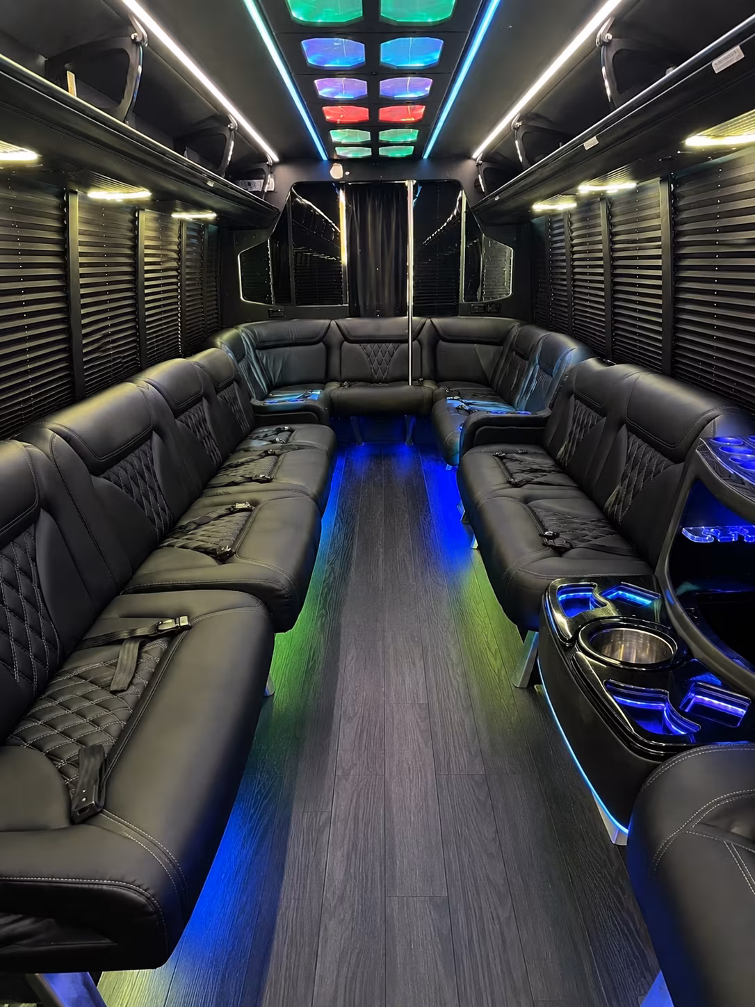 apple valley 20 passenger party bus interior