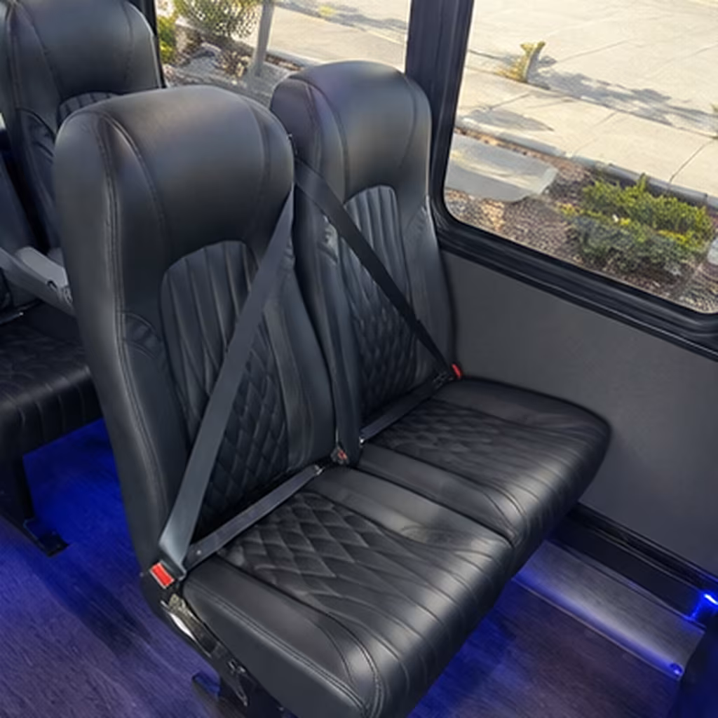 apple valley 28 passenger minibus inside