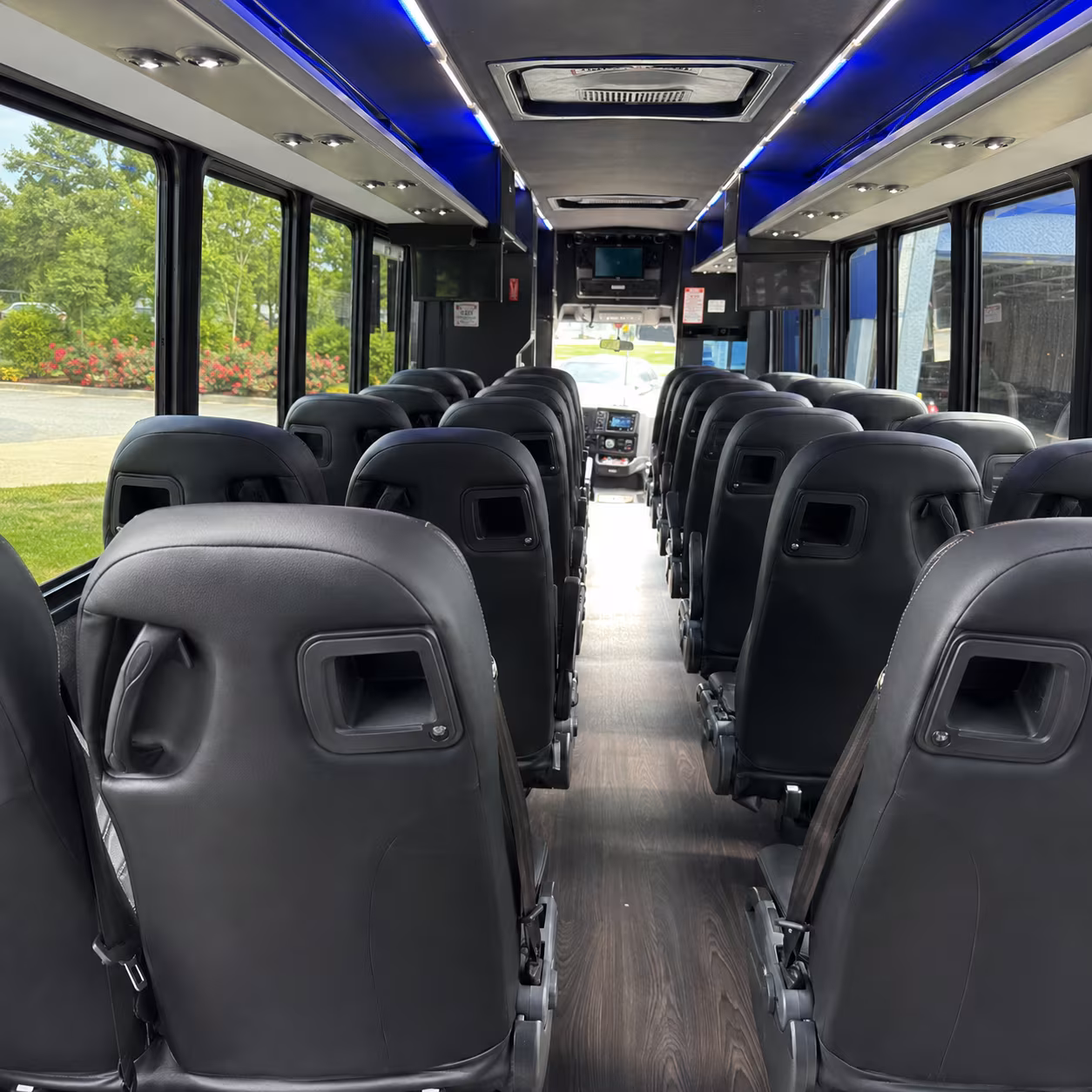 apple valley 28 passenger minibus interior