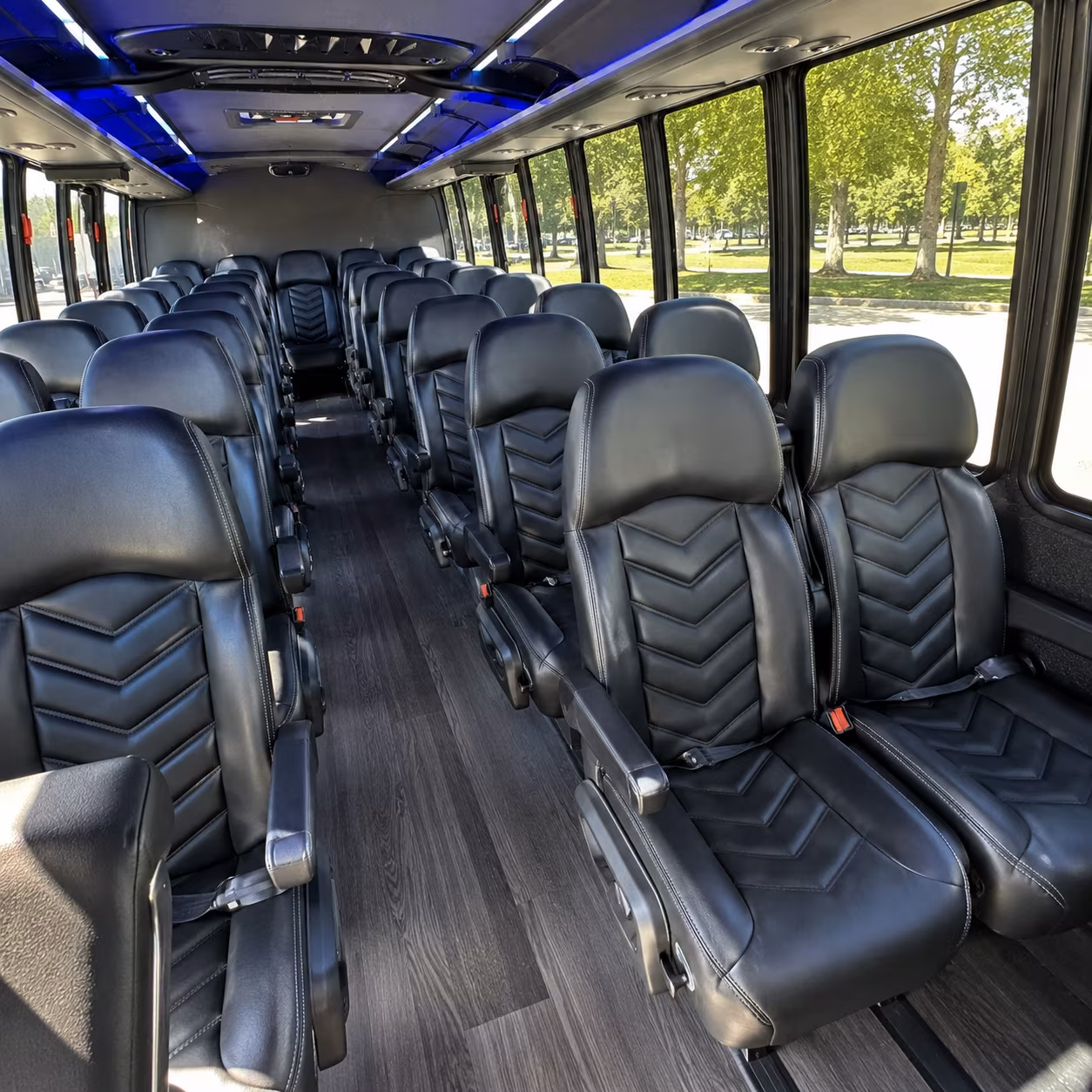 apple valley 35 passenger minibus inside
