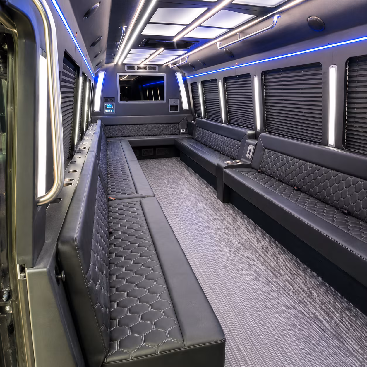 apple valley 40 passenger party bus interior