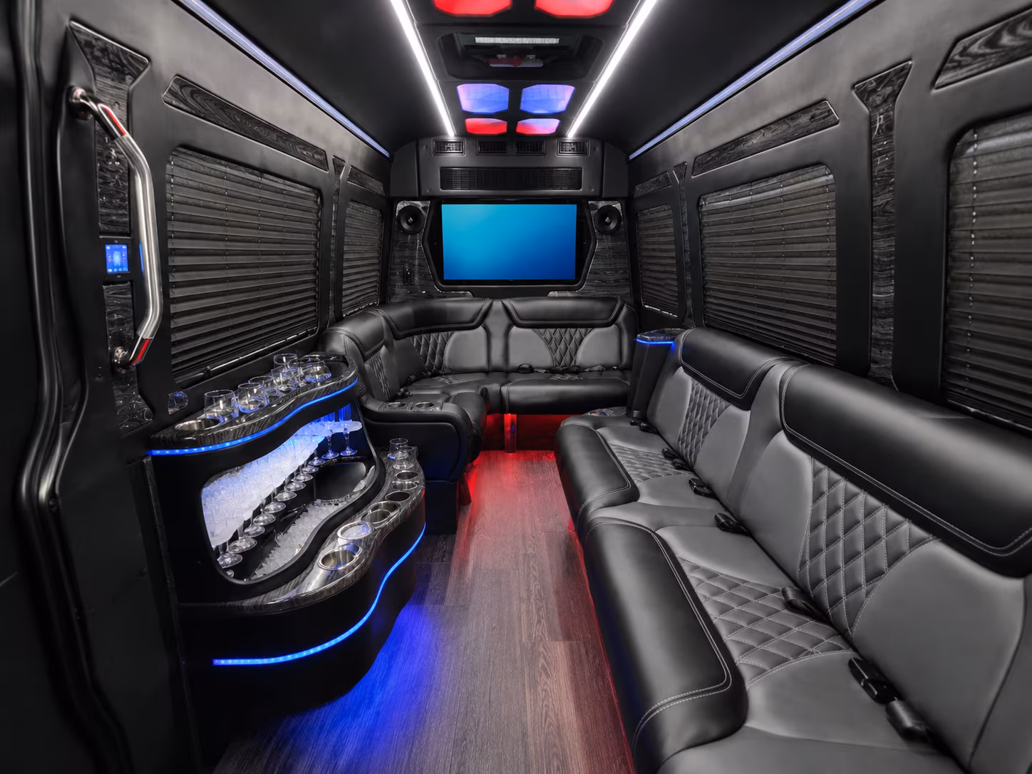 apple valley 50 passenger party bus interior