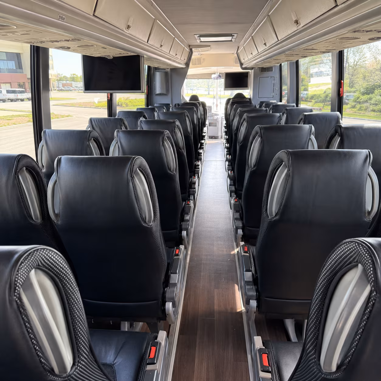 apple valley 56 passenger charter bus interior