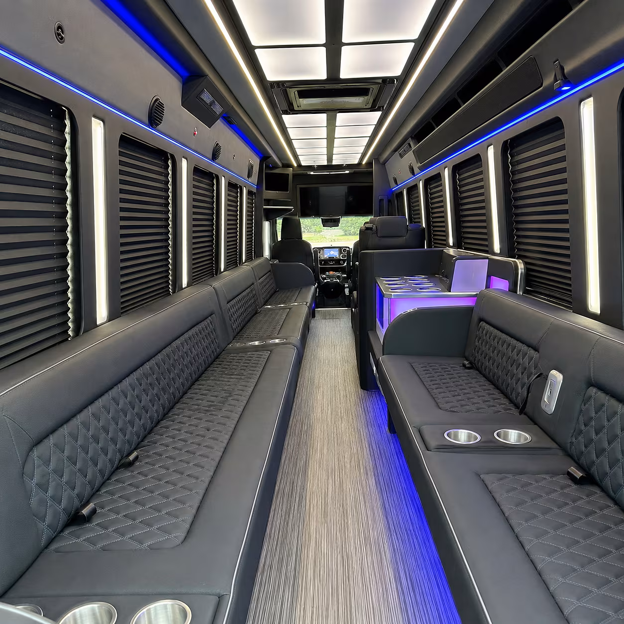 apple valley party bus rental interior