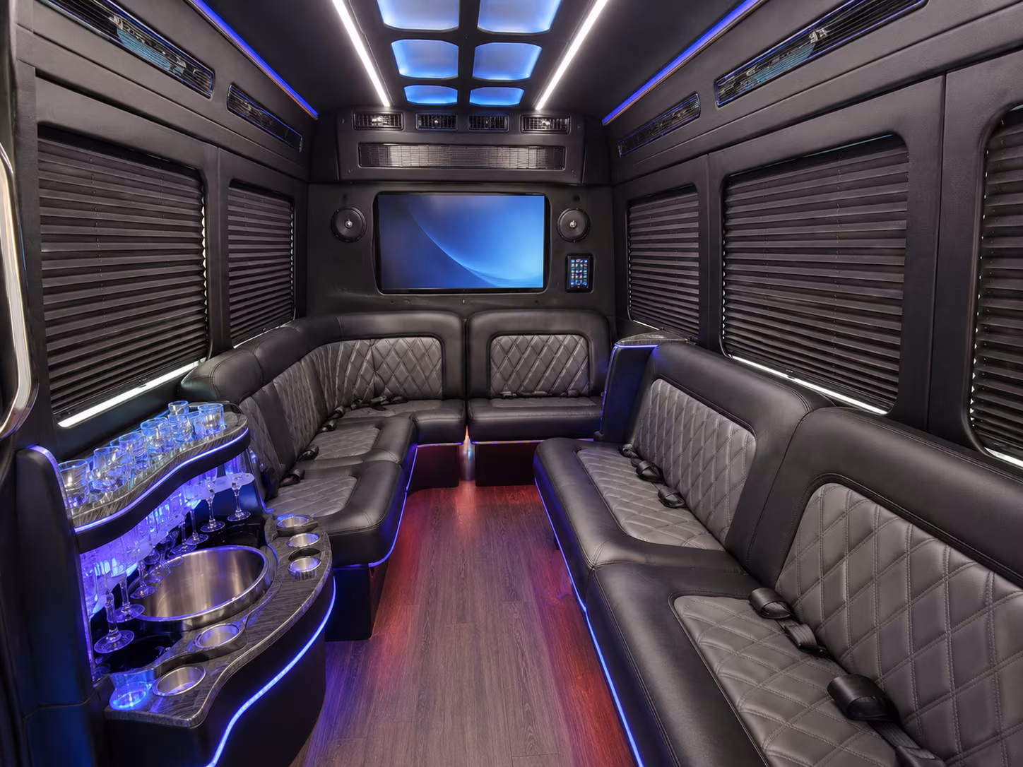 apple valley sprinter limousine interior